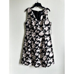 Tommy Hilfiger Women's Sleeveless V-Neck Dress In Black/Pink Floral Size 8 $254